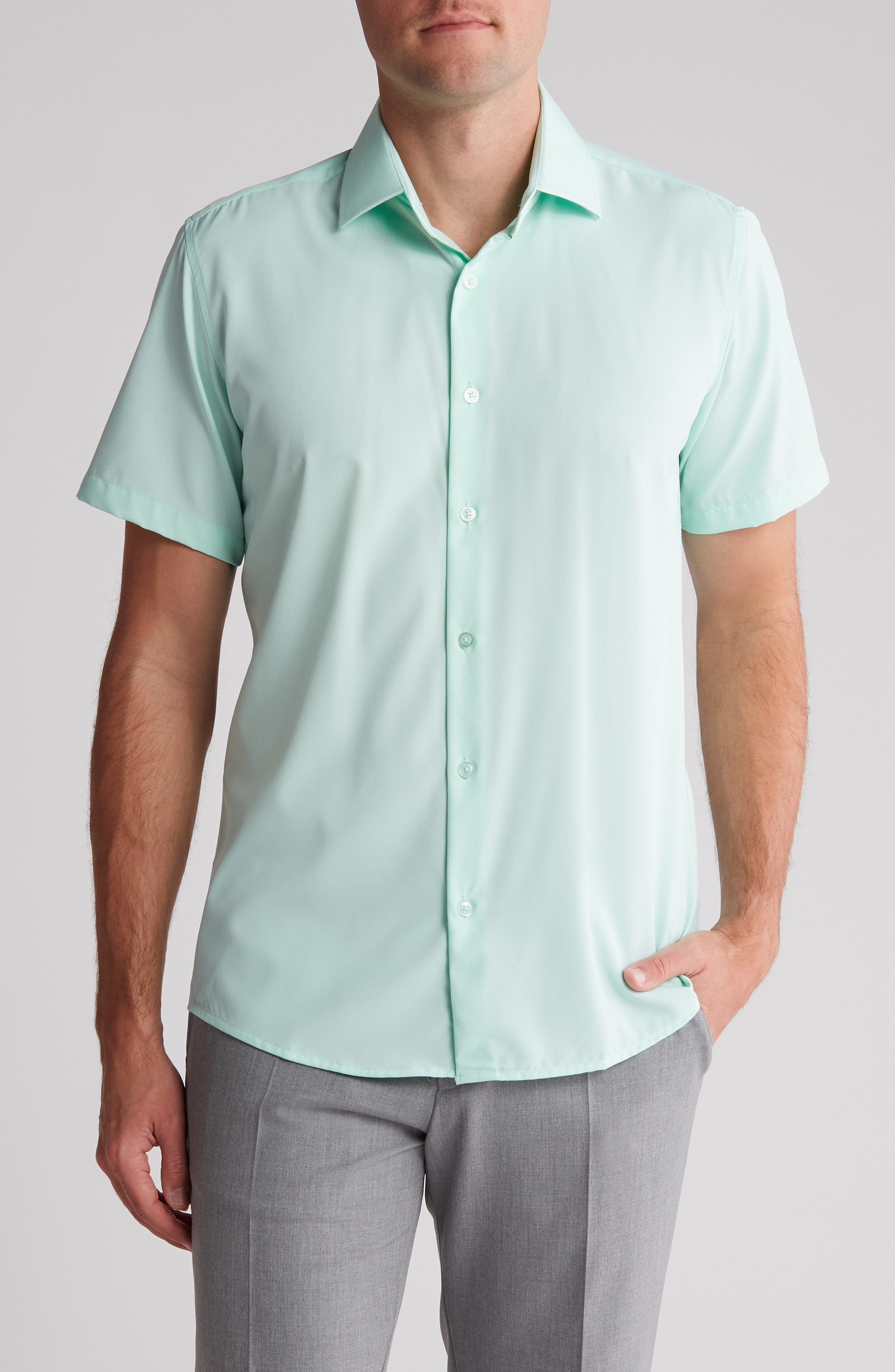 Slim Fit Performance Short Sleeve Button-Up Shirt - image 5