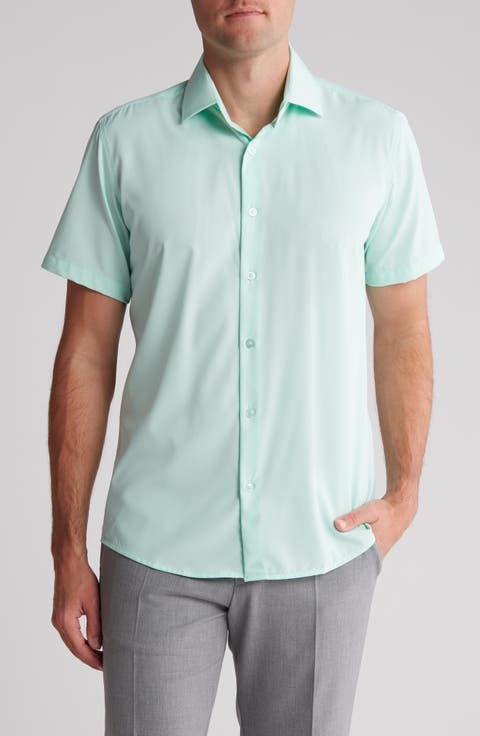 Slim Fit Performance Short Sleeve Button-Up Shirt
