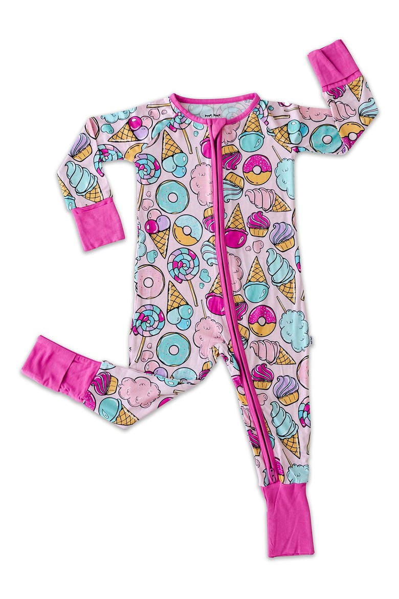 Sweet Treats Fitted One-Piece Pajamas, Main, color, PINK SWEET TREATS