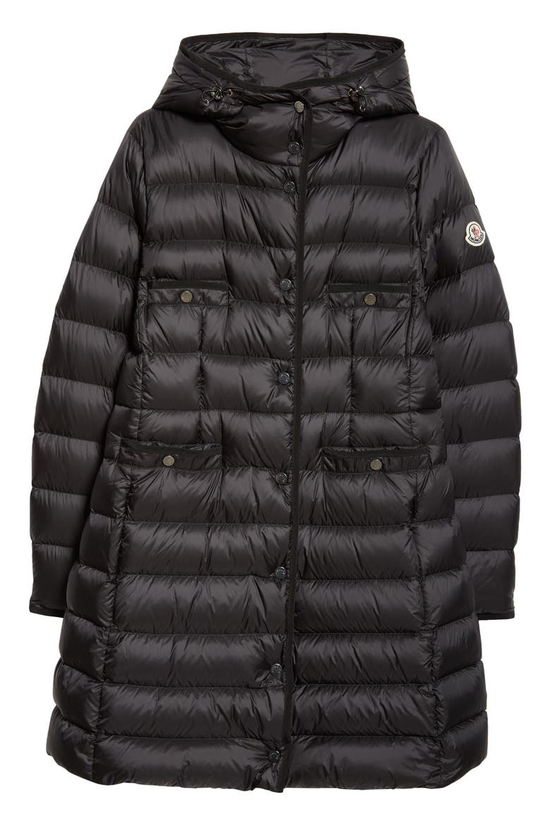 Hirma Long Down Coat, Alternate, color, BLACK