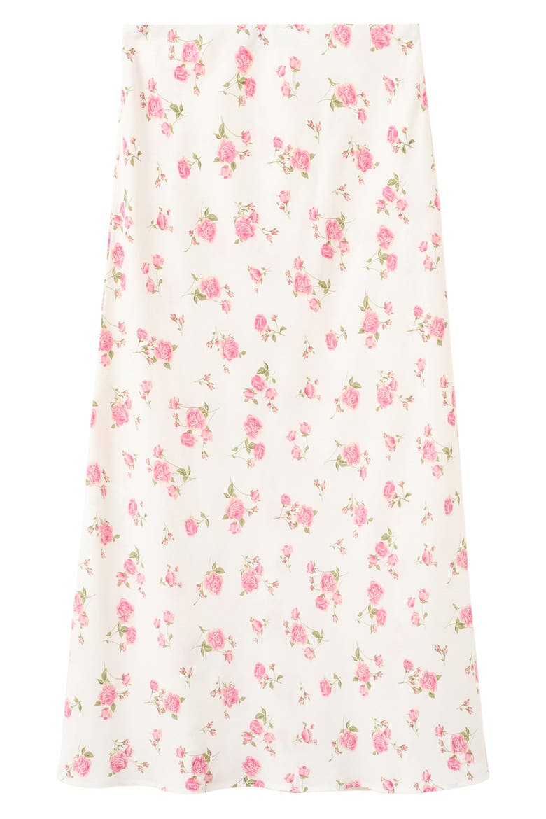 Floral Print Maxi Skirt, Alternate, color, WHITE