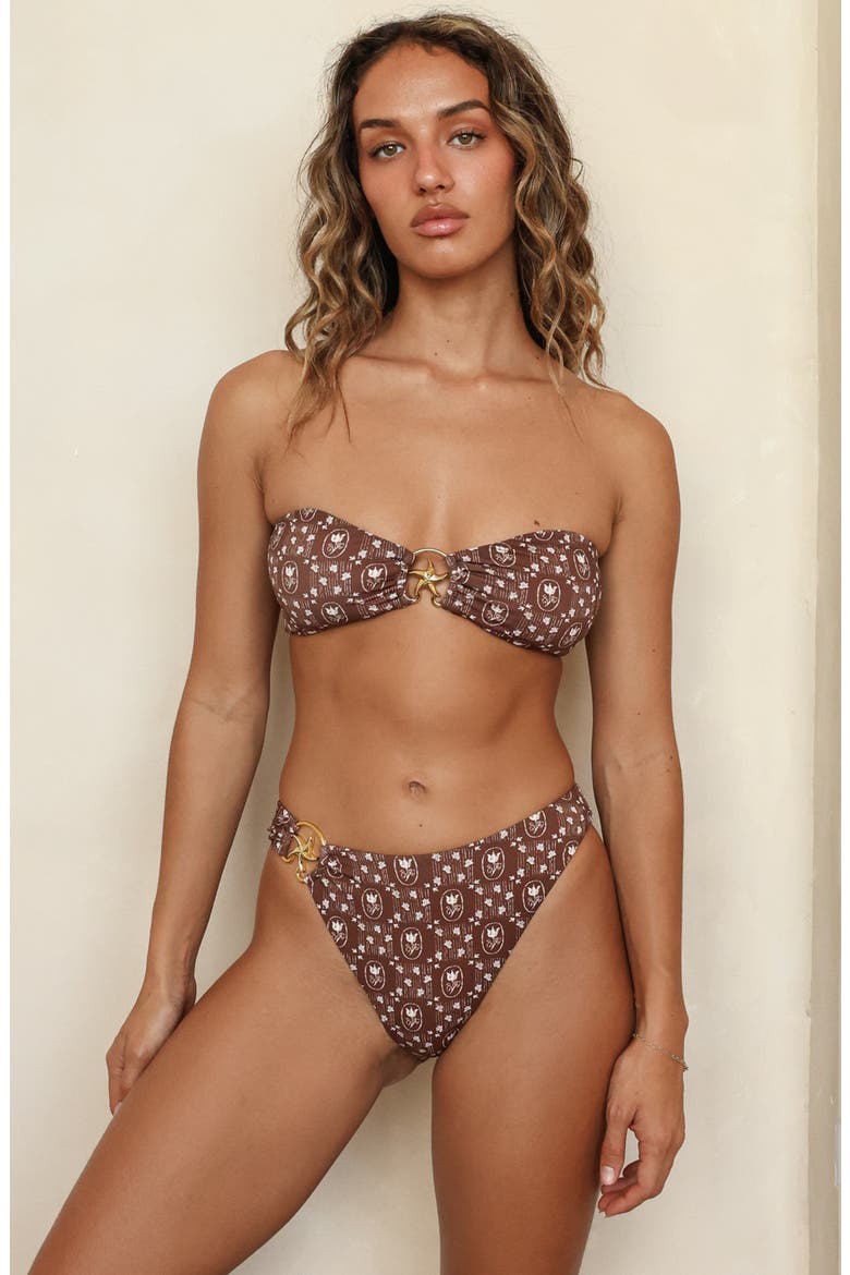 Dive In Super Cheeky Bikini Bottom, Main, color, Chocolate Bloom