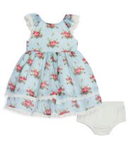 Pippa & Julie Floral Stripe Dress & Bloomers