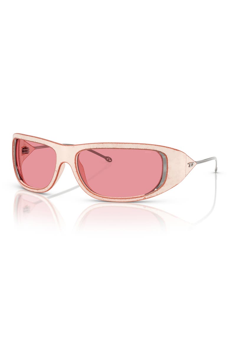 61mm Oval Sunglasses, Alternate, color, RUSTY ORANGE/ BEIGE/ PINK SIL