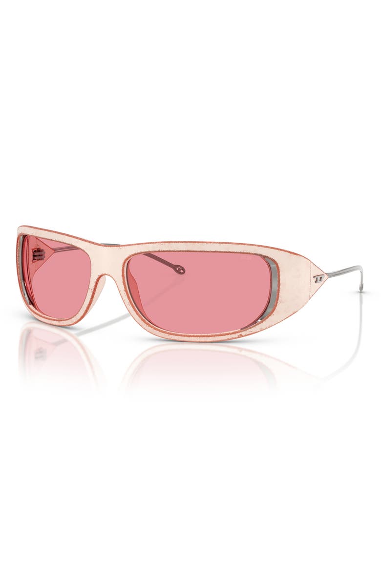 DIESEL<sup>®</sup> 61mm Oval Sunglasses, Alternate, color, Rusty Orange/ Beige/ Pink Sil