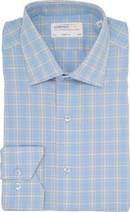 Lorenzo Uomo Trim Fit Plaid Stretch Cotton Dress Shirt