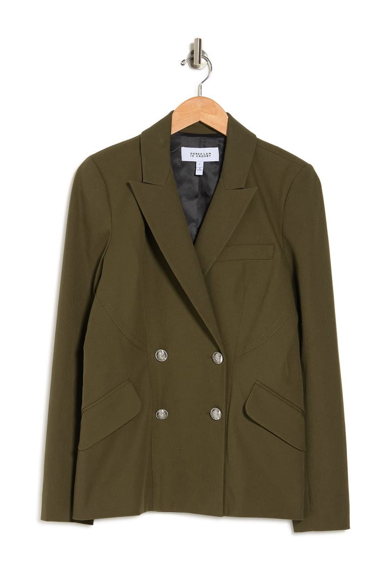 Rodeo Double Breasted Blazer, Alternate, color, ARMY GREEN