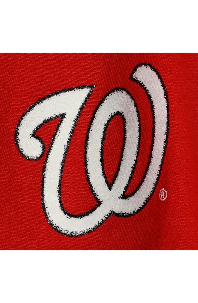 New Era Girls Youth New Era Red Washington Nationals Henley Tank Top, Alternate, color, Red