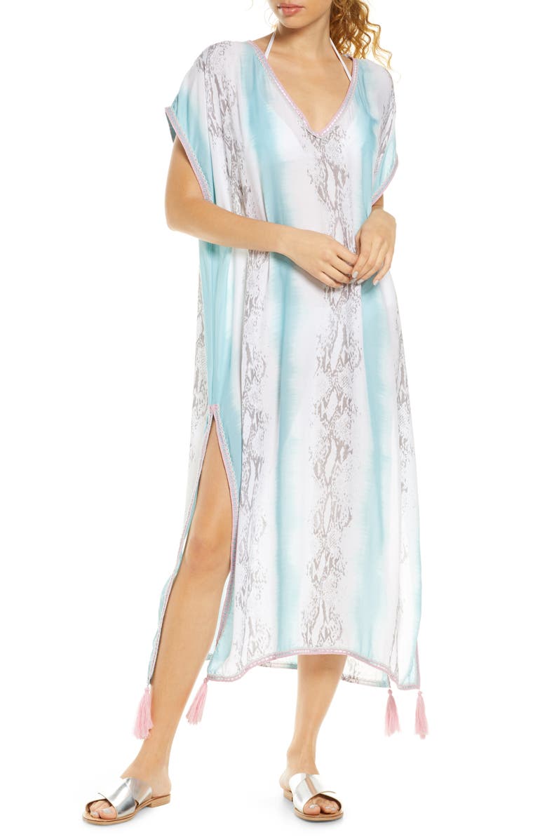 Surf Gypsy Tie Dye Cover-Up Caftan, Main, color, 