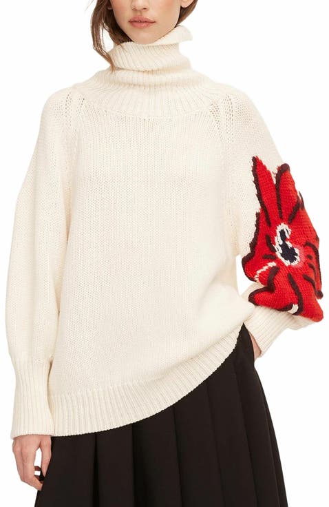 Botanical Intarsia Turtleneck