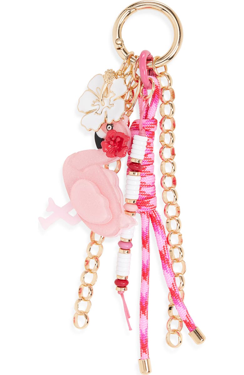 Chelsea28 Flamingo Cluster Bag Charm, Main, color, Pink Multi- Gold