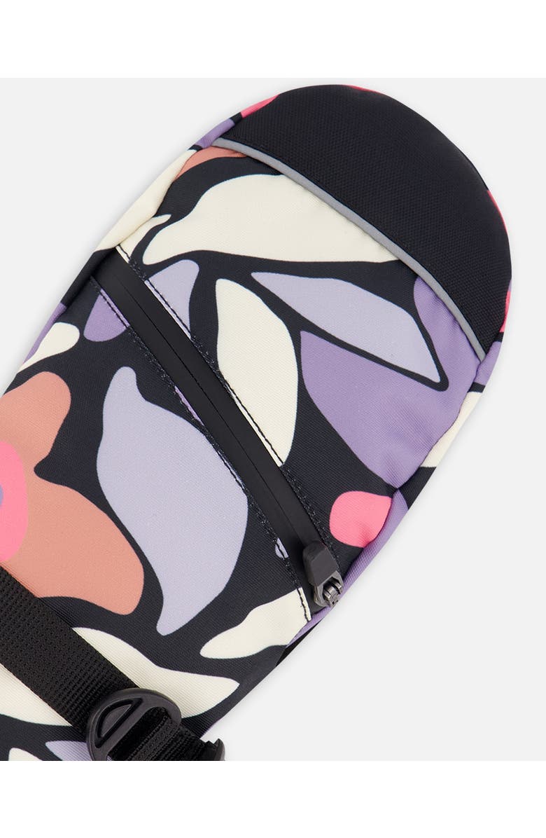 Deux par Deux Winter Mittens Teknik Retro Flower, Alternate, color, Black