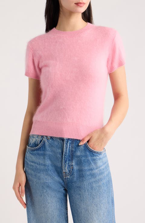 Darcy Brushed Cashmere Short Sleeve Sweater
