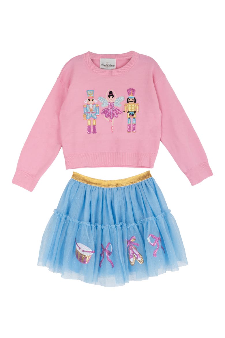 Kids' Nutcracker Sweater & Tutu Skirt Set, Main, color, PINK