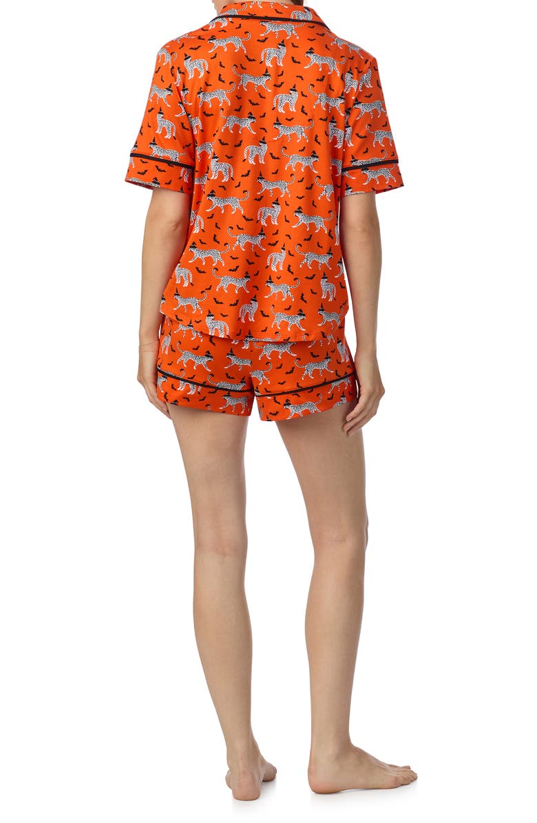 Room Service Pjs Print Short Pajamas, Alternate, color, Orange Print