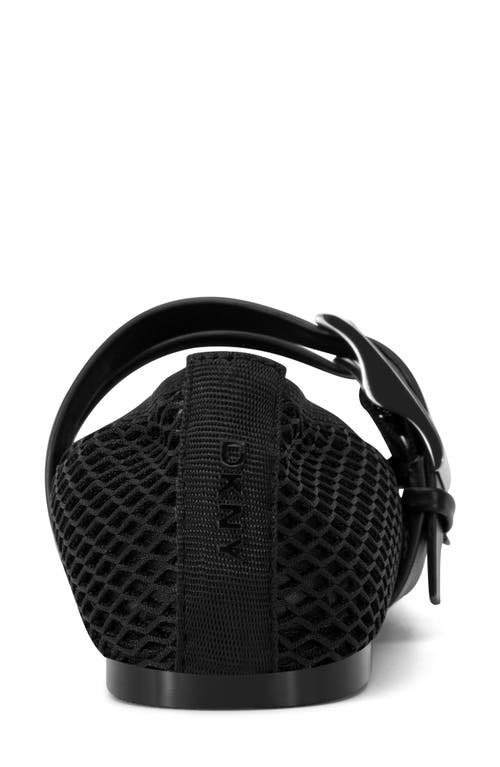 Dkny Dade Buckle Strap Mesh Ballet Flat In Black