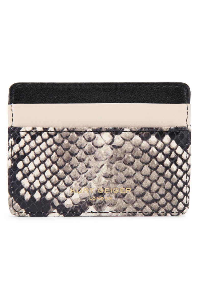 Kensington Leather Card Holder, Alternate, color, BEIGE MULTI