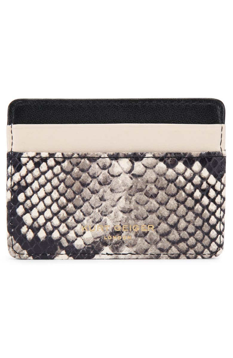 Kurt Geiger London Kensington Leather Card Holder, Alternate, color, Beige Multi