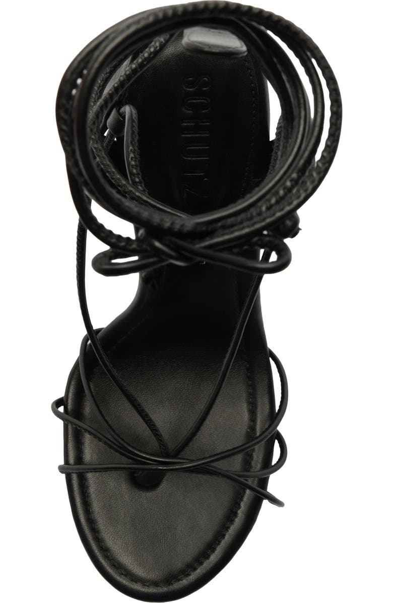 Schutz Jules Ankle Strap Stiletto Sandal, Alternate, color, Black