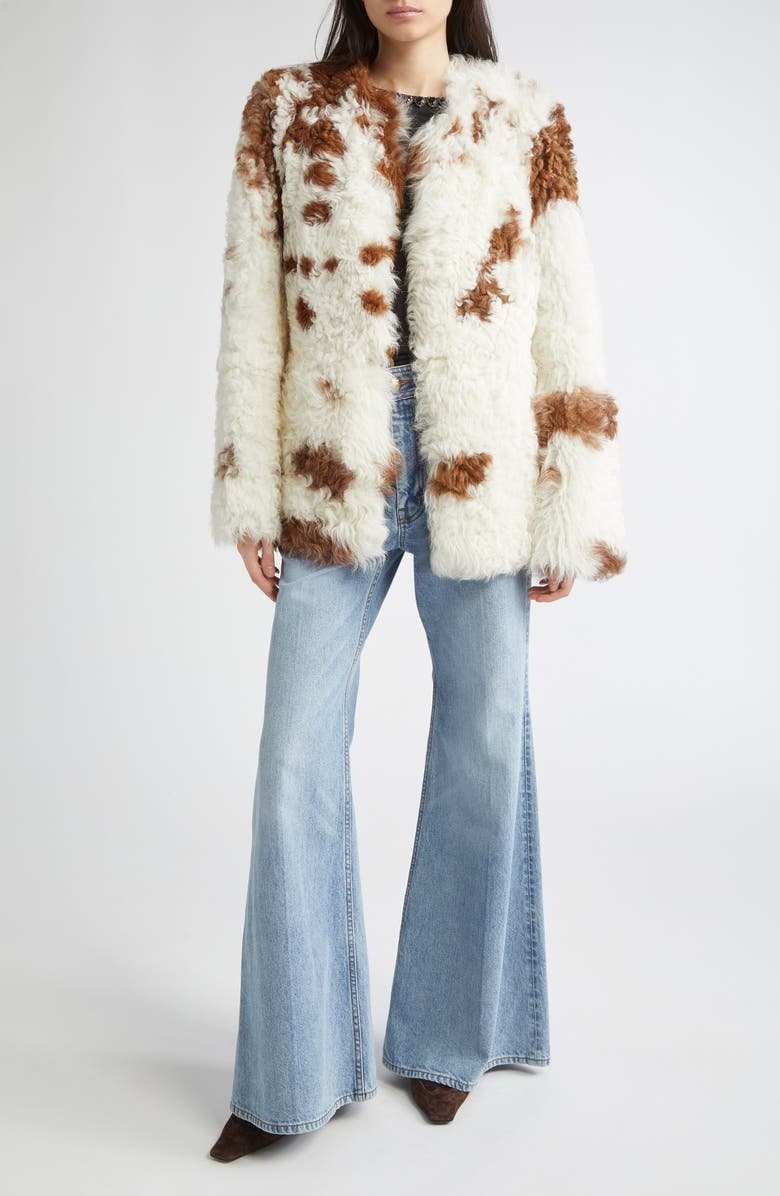 Zimmermann Hypnotic Spot Genuine Shearling Jacket, Alternate, color, Cream