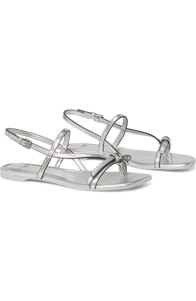 Kate Spade New York loop metallic ankle strap sandal, Alternate, color, Silver