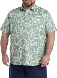 True Nation by DXL Big & Tall Floral Sport Shirt