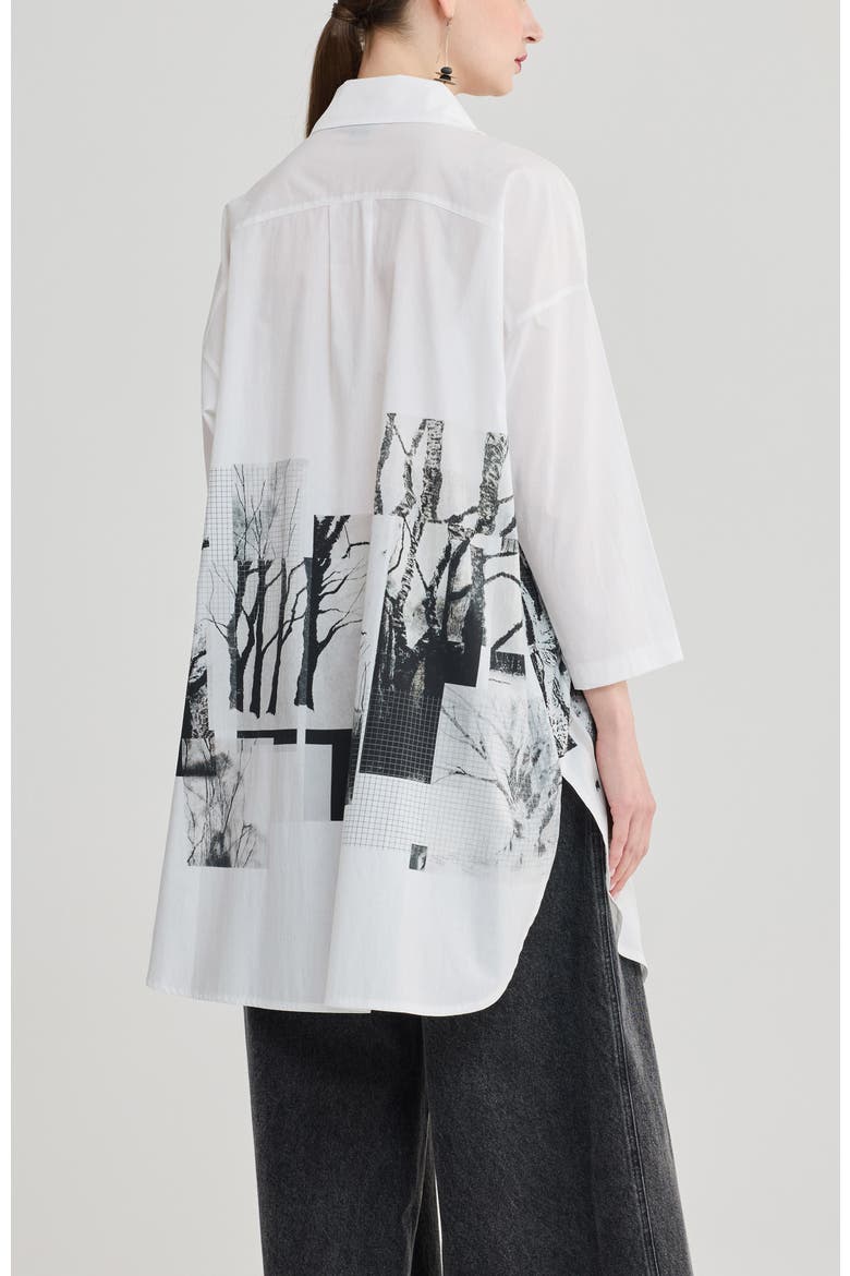 Harlow Printed Cotton Shirt, Alternate, color, Black Print