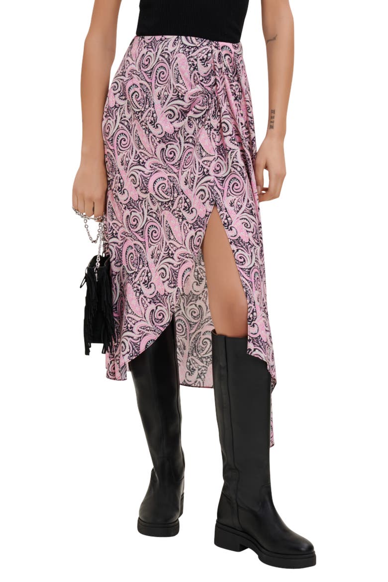 Japollo Paisley Skirt, Main, color, PINK PAISLEY