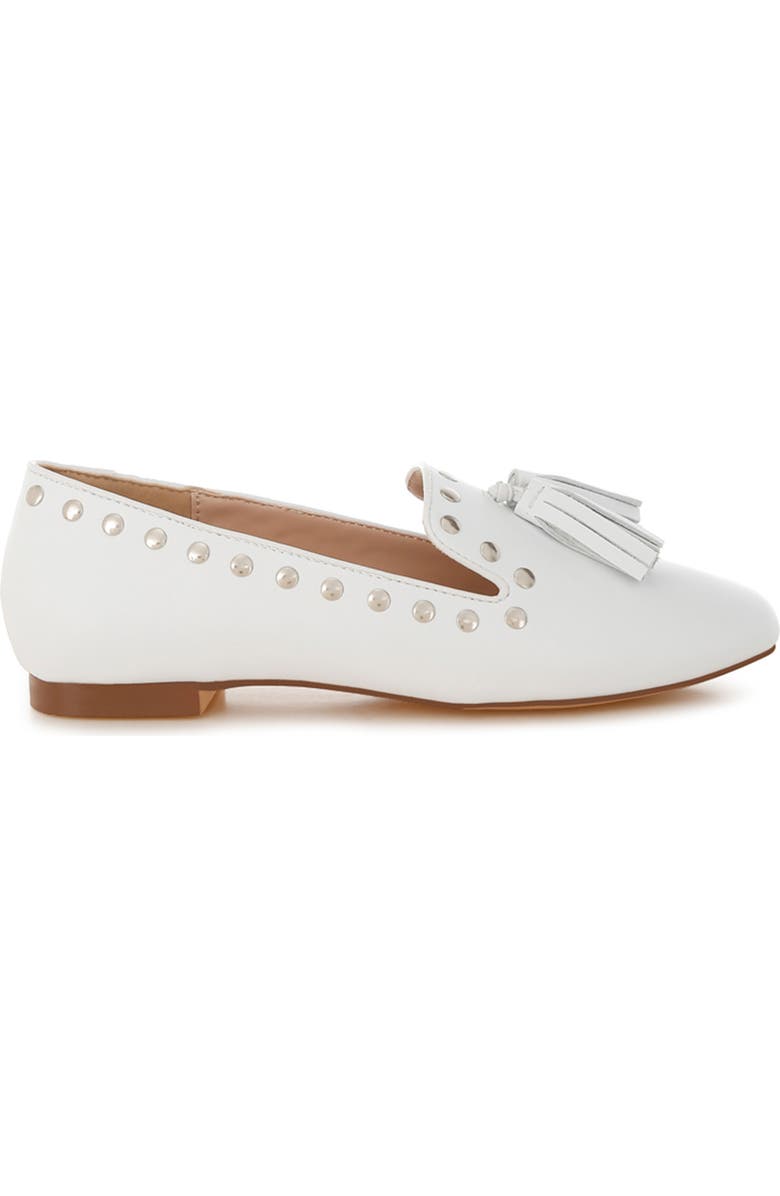Rag & Co Philoha Studded Tassel Loafer, Alternate, color, White