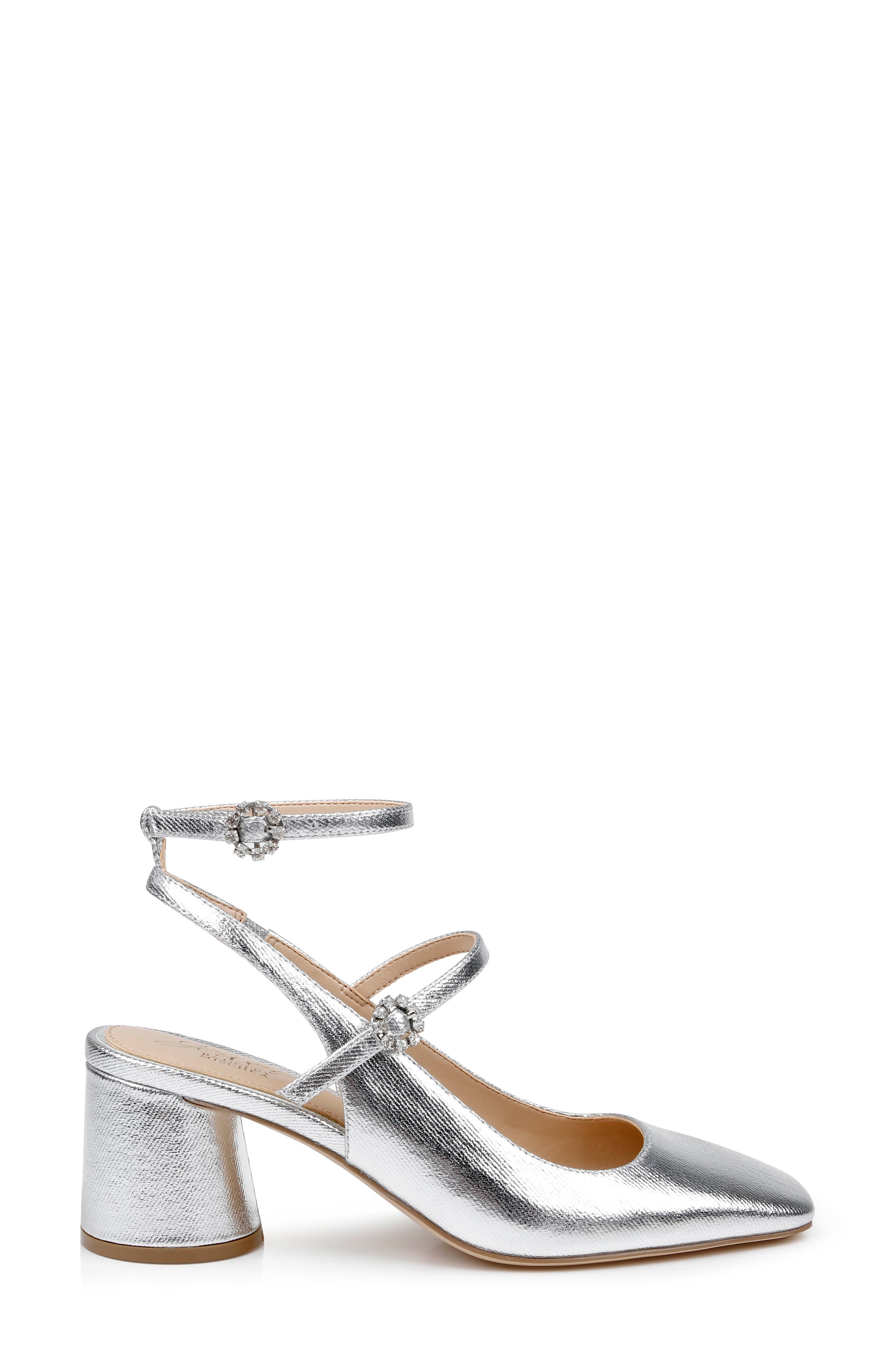 Keilani Ankle Strap Mary Jane Pump, Alternate, color, SILVER MET