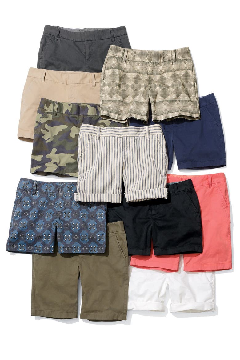 Clean Front Nine-Inch Shorts, Alternate, color, CREAM/ GREY CLOUDBURST STRIPE