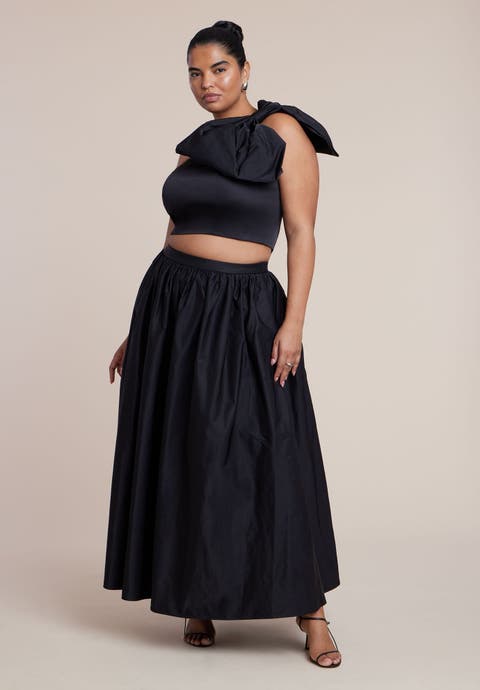 Taffeta Full Maxi Skirt (Plus)