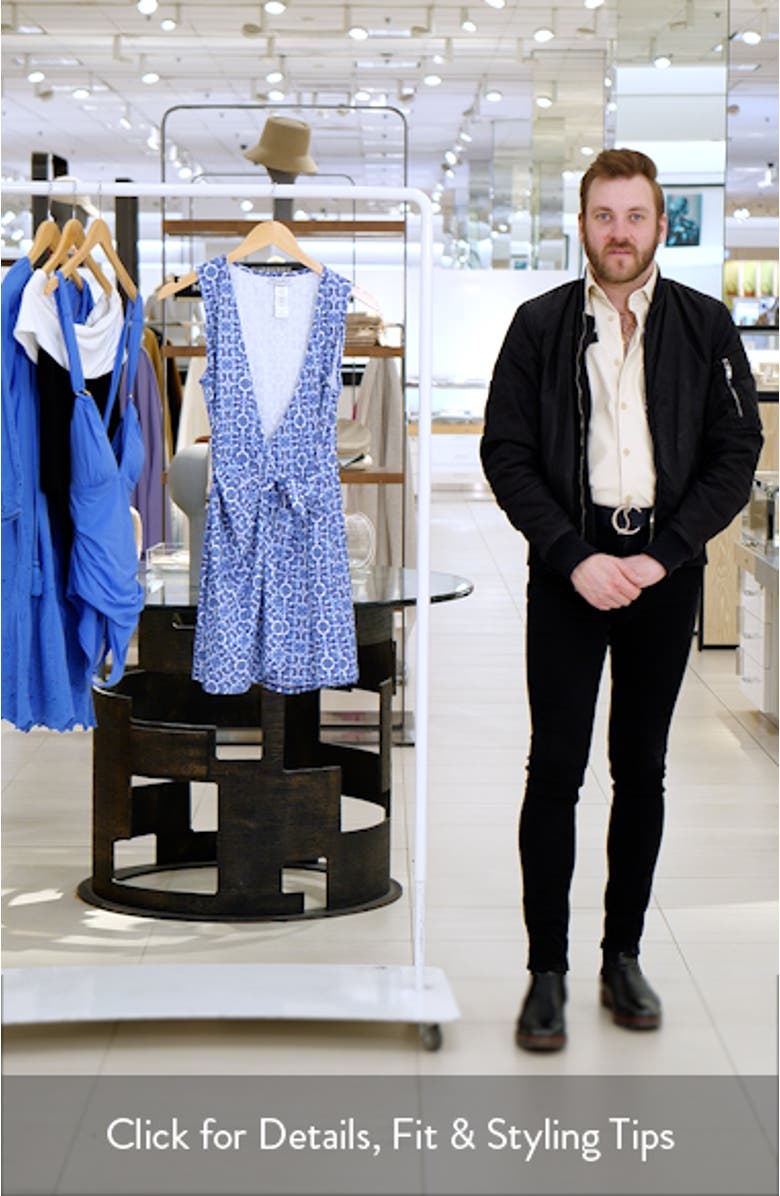 Terrazzo Tile Wrap Cover-Up Romper, sales video thumbnail