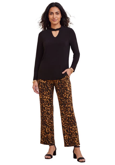 Stretch Cotton Knit Keyhole Twist Tunic (plus)