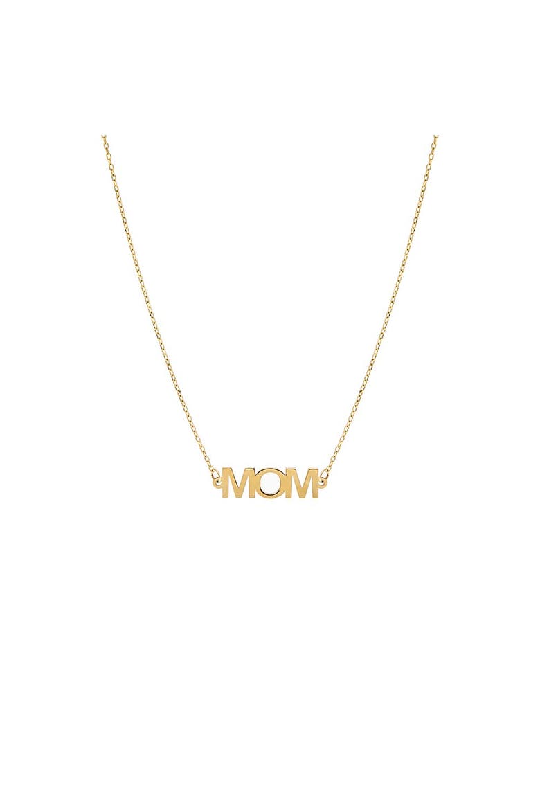 Solid Mom Nameplate Necklace 14K, Main, color, 14K Gold