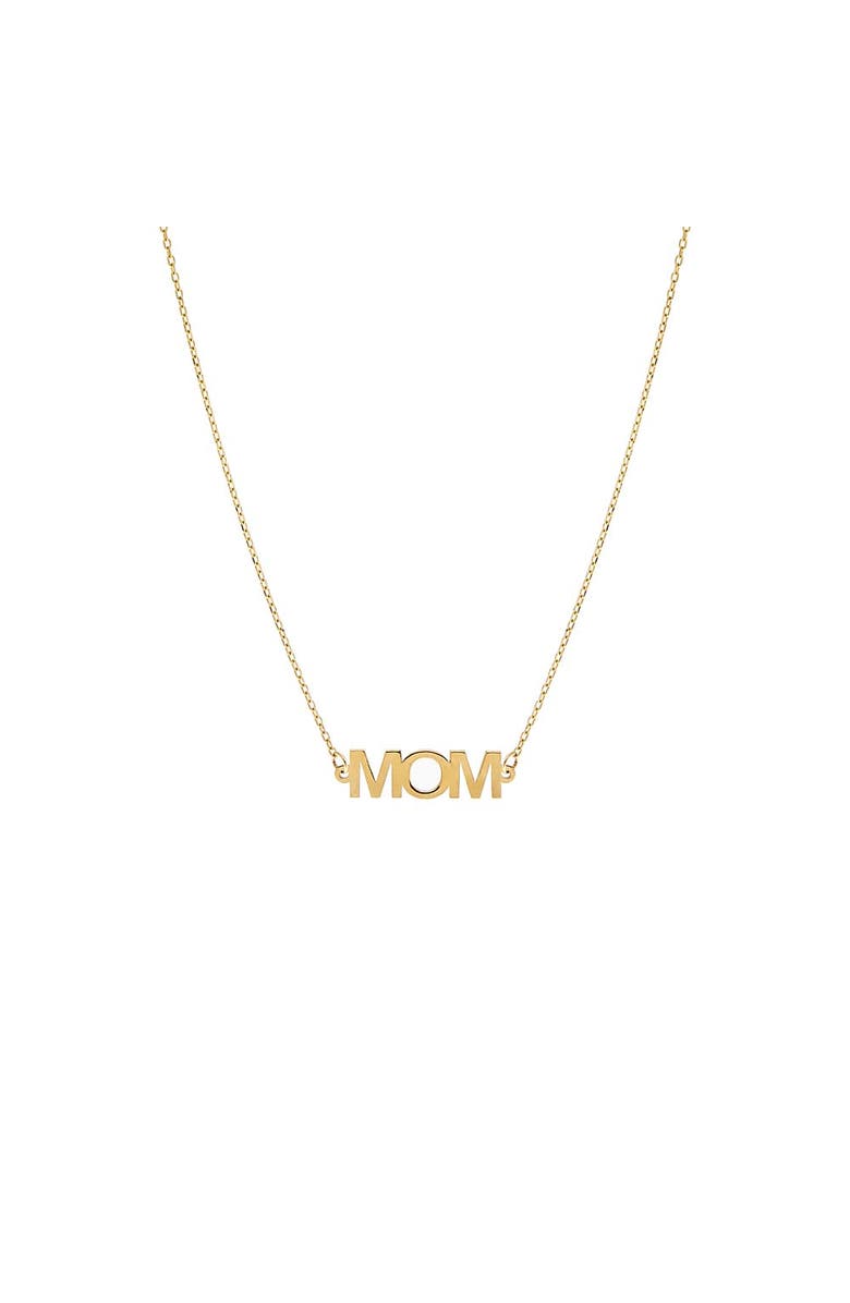 BY ADINA EDEN Solid Mom Nameplate Necklace 14K, Main, color,