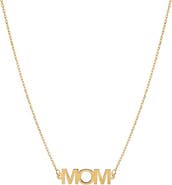 BY ADINA EDEN Solid Mom Nameplate Necklace 14K