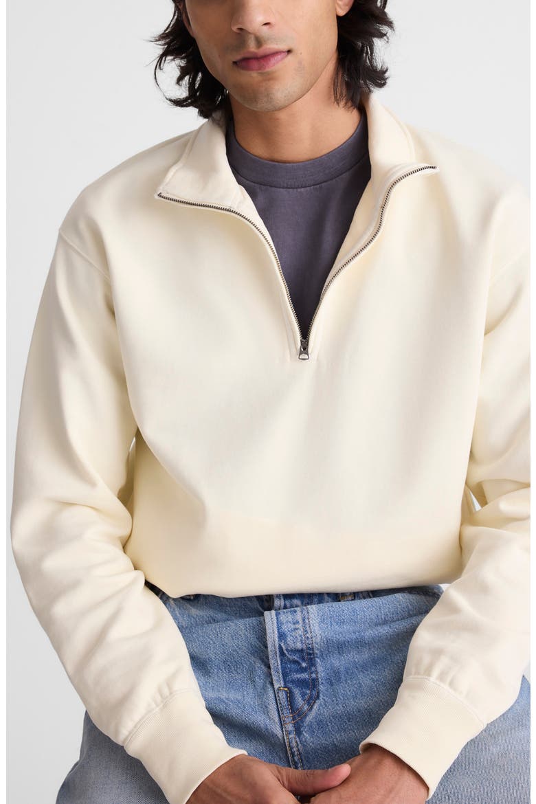 Quarter Zip Loopback Terry Sweatshirt, Alternate, color, VINTAGE CANVAS