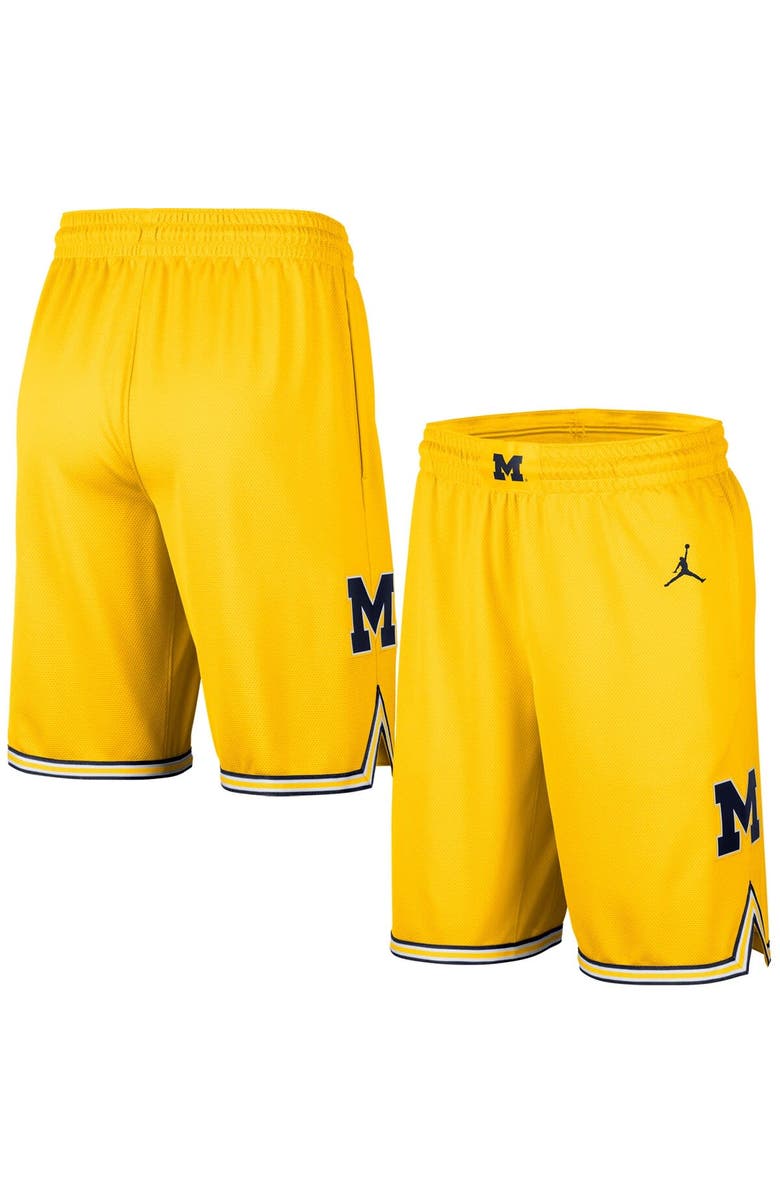 Jordan Brand Men's Jordan Brand Maize Michigan Wolverines Replica Team Basketball Shorts, Main, color,