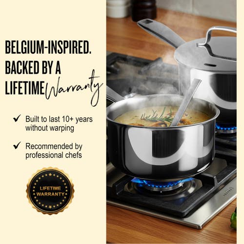 Alva Maestro Stainless Steel Saucepan & Lid In Metallic
