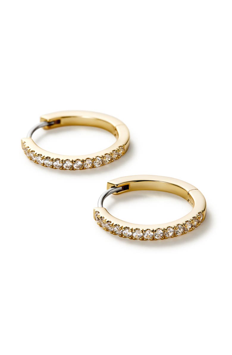Ana Luisa Gold Huggie Hoop Earrings - Pave Huggie Hoops Medium, Alternate, color, Gold