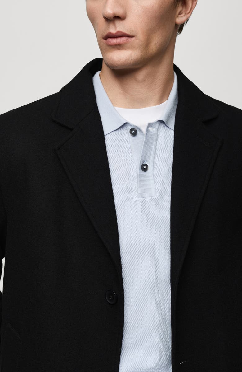 MANGO Quilted Lining Wool Blend Coat, Alternate, color, 