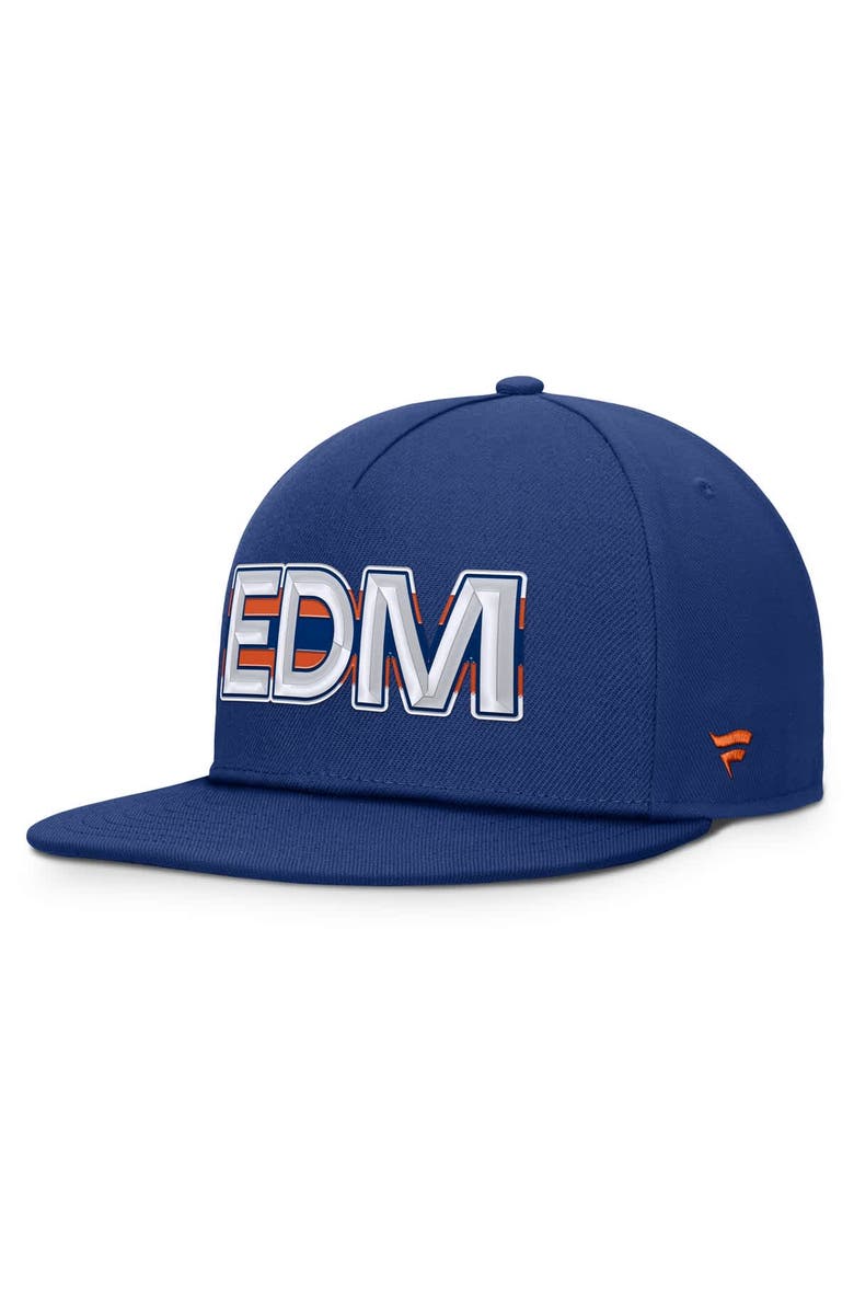FANATICS Men's Fanatics Royal Edmonton Oilers Authentic Pro Rink Team Code Snapback Hat, Alternate, color, Royal