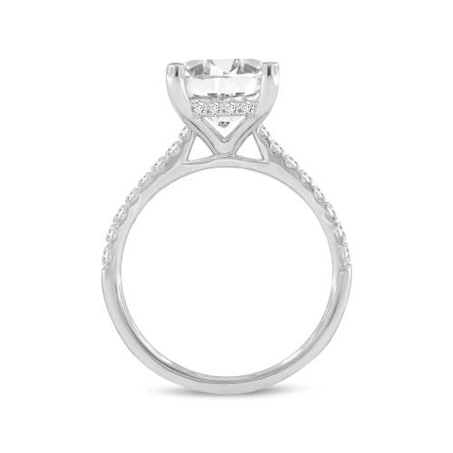 Luvmyjewelry Maia 14k Gold Radiant Cut Lab Grown Diamond Hidden Halo Engagement Ring In 14k White Gold