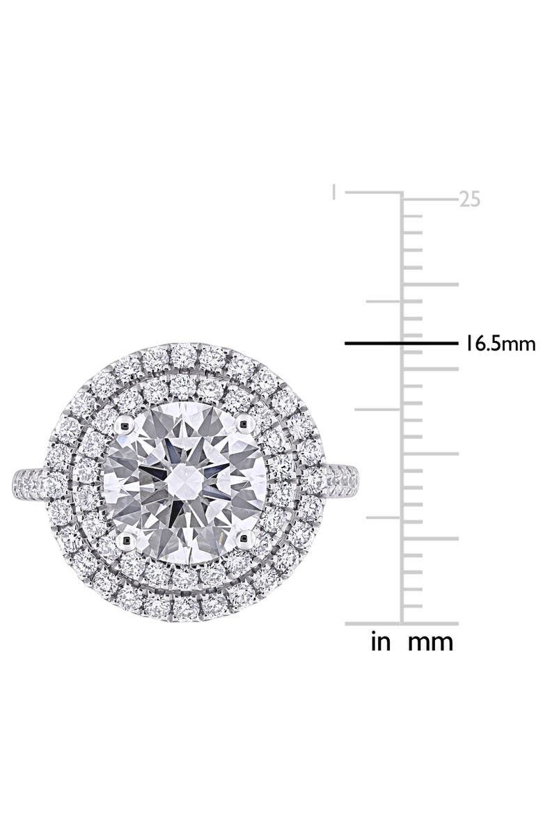 3-7/8 CTW Lab-Grown Diamond Halo Ring 14k, Alternate, color, White Gold
