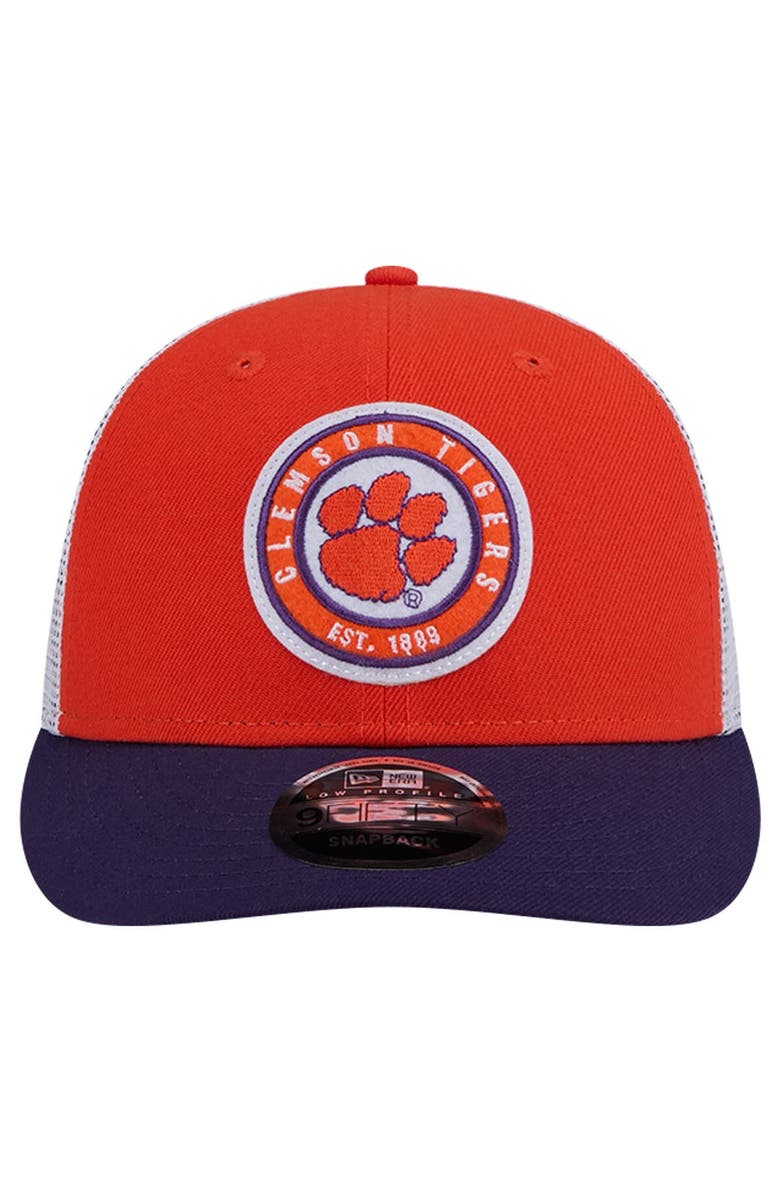 New Era Men's New Era Orange Clemson Tigers Throwback Circle Patch 9FIFTY Trucker Snapback Hat, Alternate, color, Orange