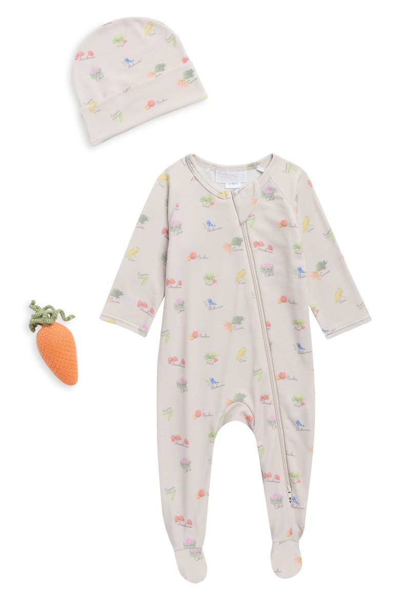 Kids' Veggies Footie & Beanie Set, Main, color, SLIP