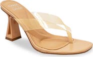 CHASE AND CHLOE Translucent Strap Block Heel Sandal