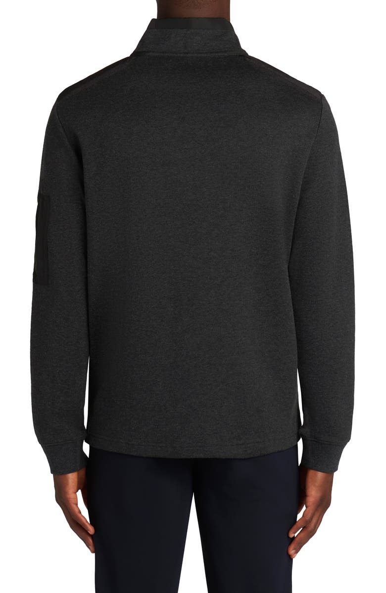 Bugatchi Cotton Blend Quarter Zip Sweater, Alternate, color, Graphite