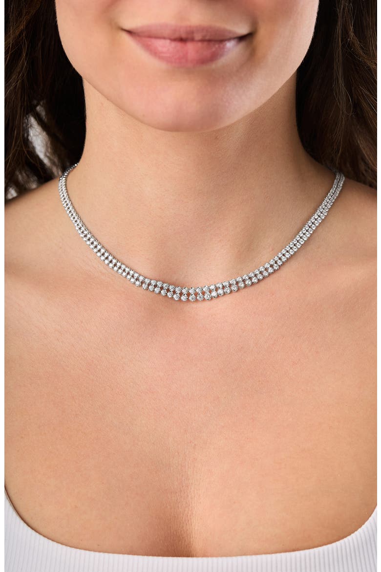 Audrey Diamond Tennis Necklace (Online Trunk Show), Alternate, color, 18K WHITE GOLD/ DIAMOND